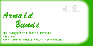 arnold bundi business card